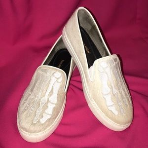 Mara & Mine Skull Pony Hair Slip Ons